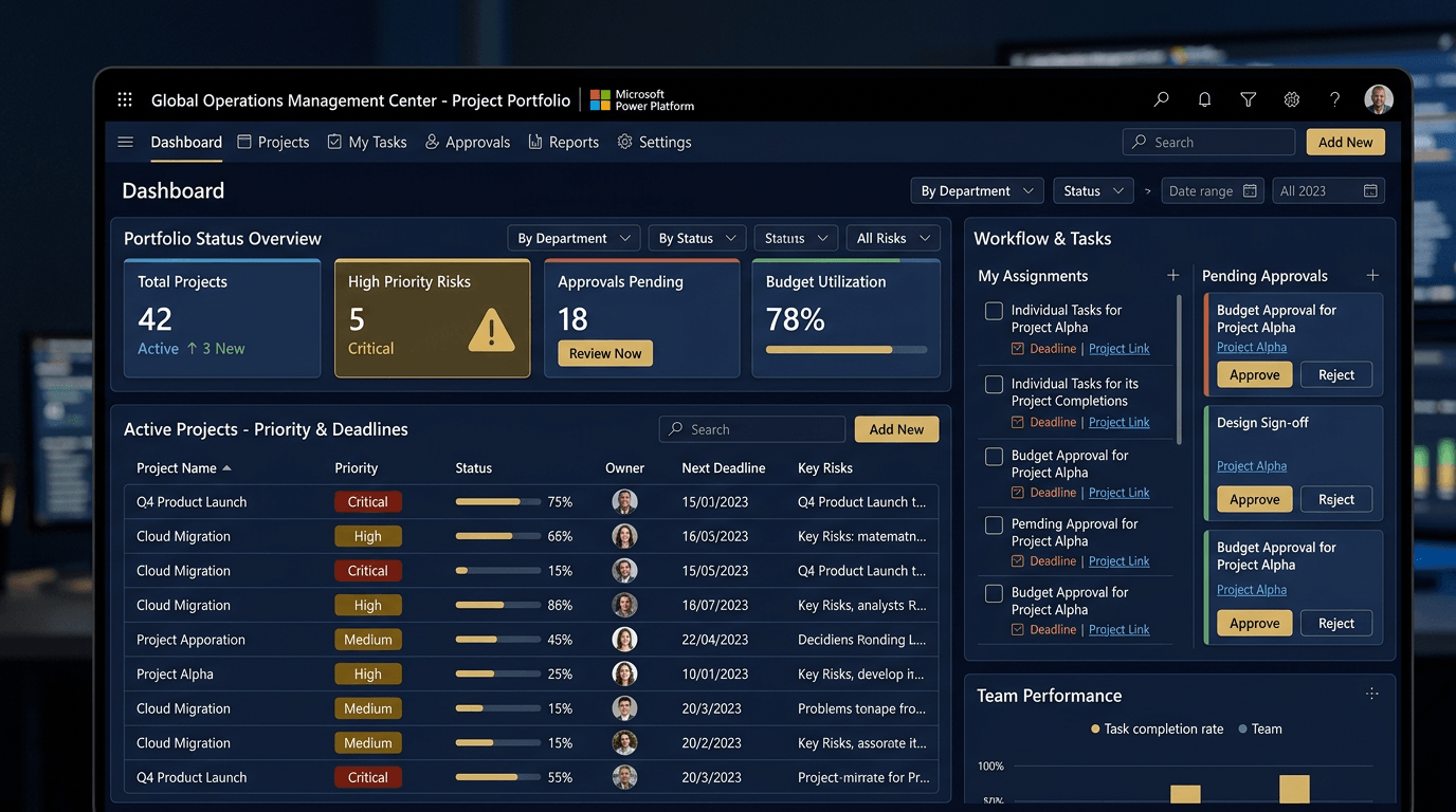 Job and Task Management dashboard screenshot